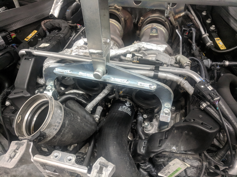 Illustration for article titled Mercedes engine support jig, as seen on an AMG GT-S